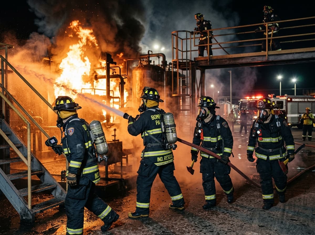 Entrenamiento táctico con fuego real para brigadas industriales en Infiresc Panamá